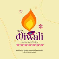 Obraz na płótnie Canvas Modern Diwali Festival Background Template Design Vector Illustration 