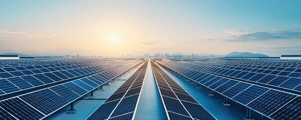 Solar panels bask in sunlight, powering a sustainable future with clean energy.