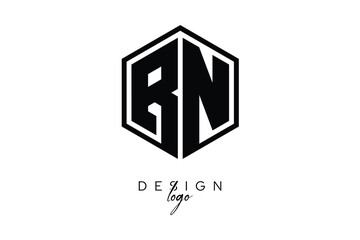 BN Polygon Monogram Logo – Modern Hexagon Shield Emblem for Creative Branding & Identity Design