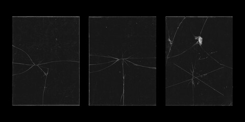 glass crack and scratch overlays for posts and stories on dark background
