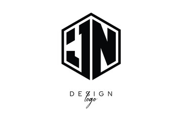Fototapeta premium JN Polygon Monogram Logo – Modern Hexagon Shield Emblem for Creative Branding & Identity Design