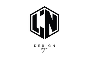 LN Polygon Monogram Logo – Modern Hexagon Shield Emblem for Creative Branding & Identity Design