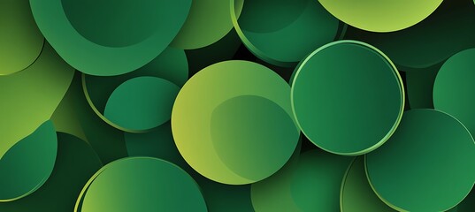 Abstract green circles with a gradient effect creating a vibrant composition