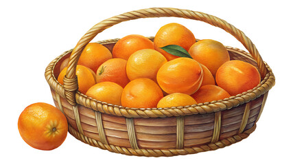 A bountiful basket of oranges, a symbol of freshness and good health
