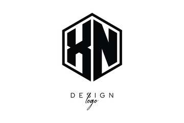 XN Polygon Monogram Logo – Modern Hexagon Shield Emblem for Creative Branding & Identity Design