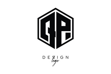 QP Polygon Monogram Logo – Modern Hexagon Shield Emblem for Creative Branding & Identity Design