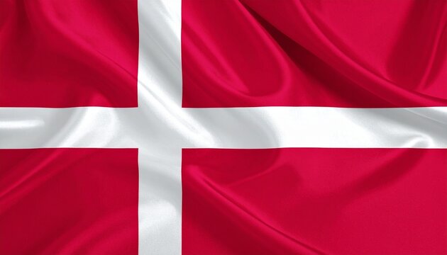 Denmark flag with white Nordic cross on red field