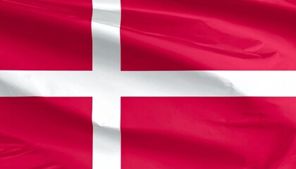Fototapeta premium Denmark flag with white Nordic cross on red field