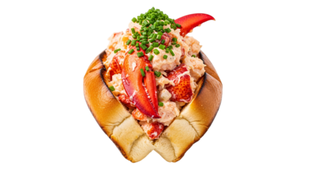 Lobster roll isolated on transparent background