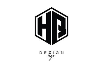 HQ Polygon Monogram Logo – Modern Hexagon Shield Emblem for Creative Branding & Identity Design