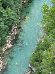  turquoise river in forest canyon, Durmitor National park, Tara river