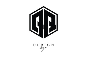 QQ Polygon Monogram Logo – Modern Hexagon Shield Emblem for Creative Branding & Identity Design