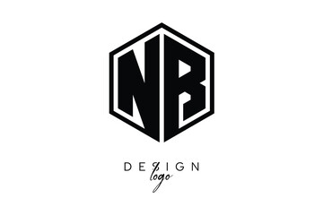 NB Polygon Monogram Logo – Modern Hexagon Shield Emblem for Creative Branding & Identity Design
