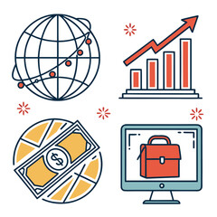 MModern Business Infographic vactore icone set