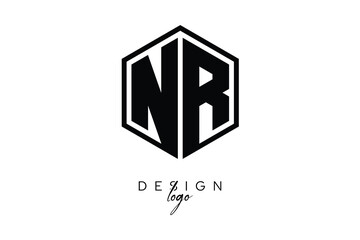 NR Polygon Monogram Logo – Modern Hexagon Shield Emblem for Creative Branding & Identity Design