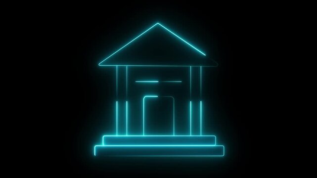 Animation of one line drawing of an home. Planning, design and development of a house. Continuous line self drawing. Animated illustration