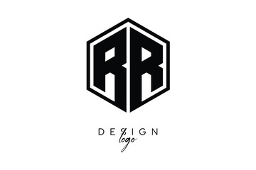 RR Polygon Monogram Logo – Modern Hexagon Shield Emblem for Creative Branding & Identity Design