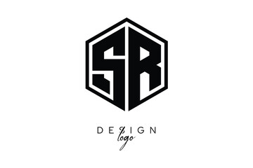 SR Polygon Monogram Logo – Modern Hexagon Shield Emblem for Creative Branding & Identity Design