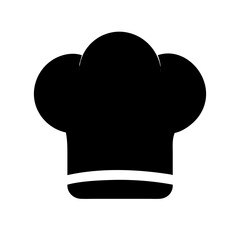 Chef hat icon, black silhouette (Black Vector / Illustration Style)