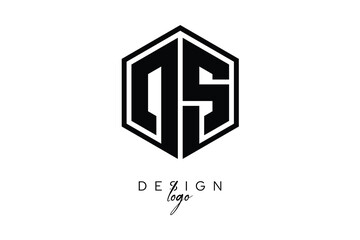 DS Polygon Monogram Logo – Modern Hexagon Shield Emblem for Creative Branding & Identity Design