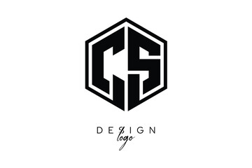 CS Polygon Monogram Logo – Modern Hexagon Shield Emblem for Creative Branding & Identity Design