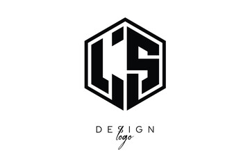 LS Polygon Monogram Logo – Modern Hexagon Shield Emblem for Creative Branding & Identity Design