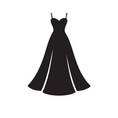 Elegant Black Evening Gown Silhouette Graceful Formal Attire for Special Occasions and Sophisticated Events