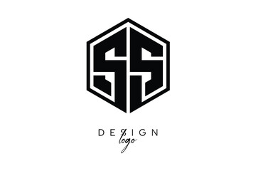 SS Polygon Monogram Logo – Modern Hexagon Shield Emblem for Creative Branding & Identity Design