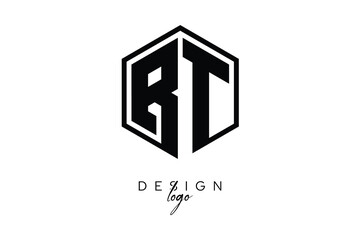 BT Polygon Monogram Logo – Modern Hexagon Shield Emblem for Creative Branding & Identity Design
