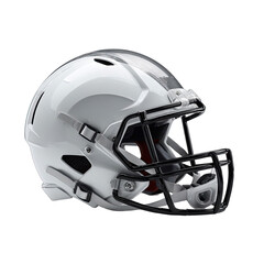Fototapeta premium White football helmet, side view, with black facemask
