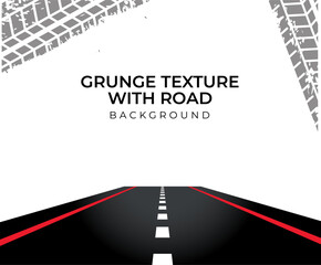Grunge texture with road background
