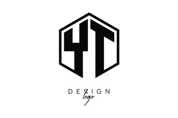 YT Polygon Monogram Logo &ndash; Modern Hexagon Shield Emblem for Creative Branding & Identity Design