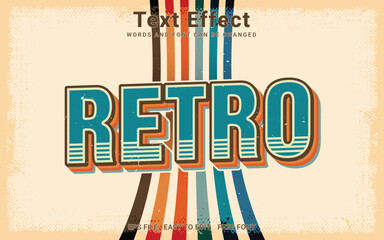 Vintage retro text effect, Editable text effect in illustrator