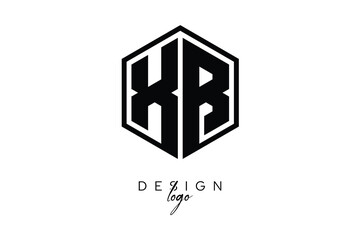 XB Polygon Monogram Logo – Modern Hexagon Shield Emblem for Creative Branding & Identity Design