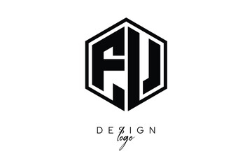 FV Polygon Monogram Logo – Modern Hexagon Shield Emblem for Creative Branding & Identity Design