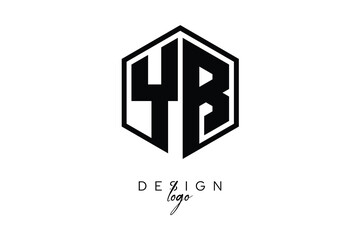 YB Polygon Monogram Logo – Modern Hexagon Shield Emblem for Creative Branding & Identity Design