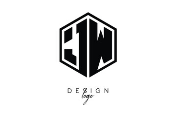 JW Polygon Monogram Logo – Modern Hexagon Shield Emblem for Creative Branding & Identity Design
