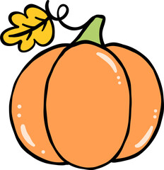 Cartoon Illustration of a Pumpkin