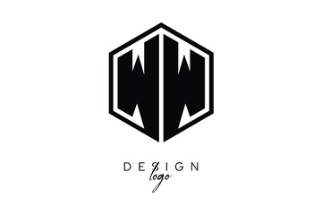 WW Polygon Monogram Logo – Modern Hexagon Shield Emblem for Creative Branding & Identity Design