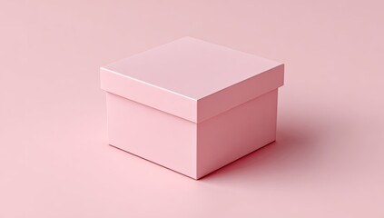 Pink square box on a pink surface