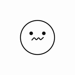 Fototapeta premium anxious face emoji icon sign vector