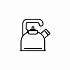 kettle whistling tea icon sign vector