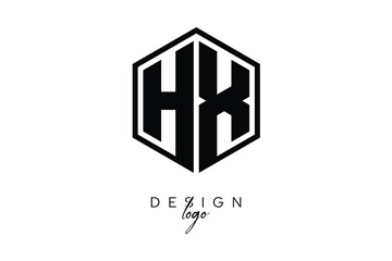 HX Polygon Monogram Logo – Modern Hexagon Shield Emblem for Creative Branding & Identity Design