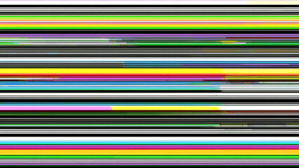Vivid Digital TV Glitch Stripes with Scratchy Neon Colors for Futuristic Innovation and Transformation
