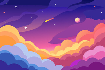 Dreamlike Sky Filled With Luminous Colors
