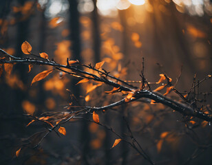 Autumn leaves on the tree