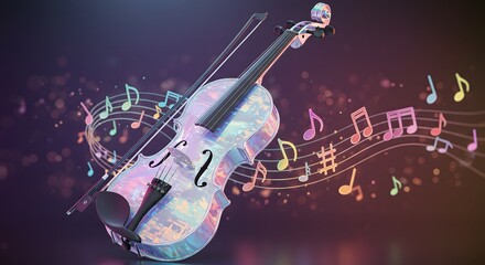 Fototapeta premium Celestial Violin with Flowing Melodies 4