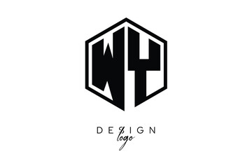 WY Polygon Monogram Logo – Modern Hexagon Shield Emblem for Creative Branding & Identity Design