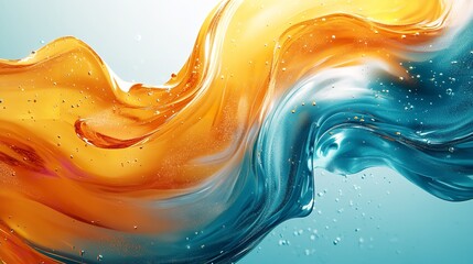 3D Rendering of Swirling Multi-Colored Liquid Paints