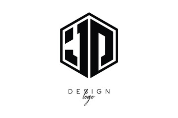 JD Polygon Monogram Logo – Modern Hexagon Shield Emblem for Creative Branding & Identity Design